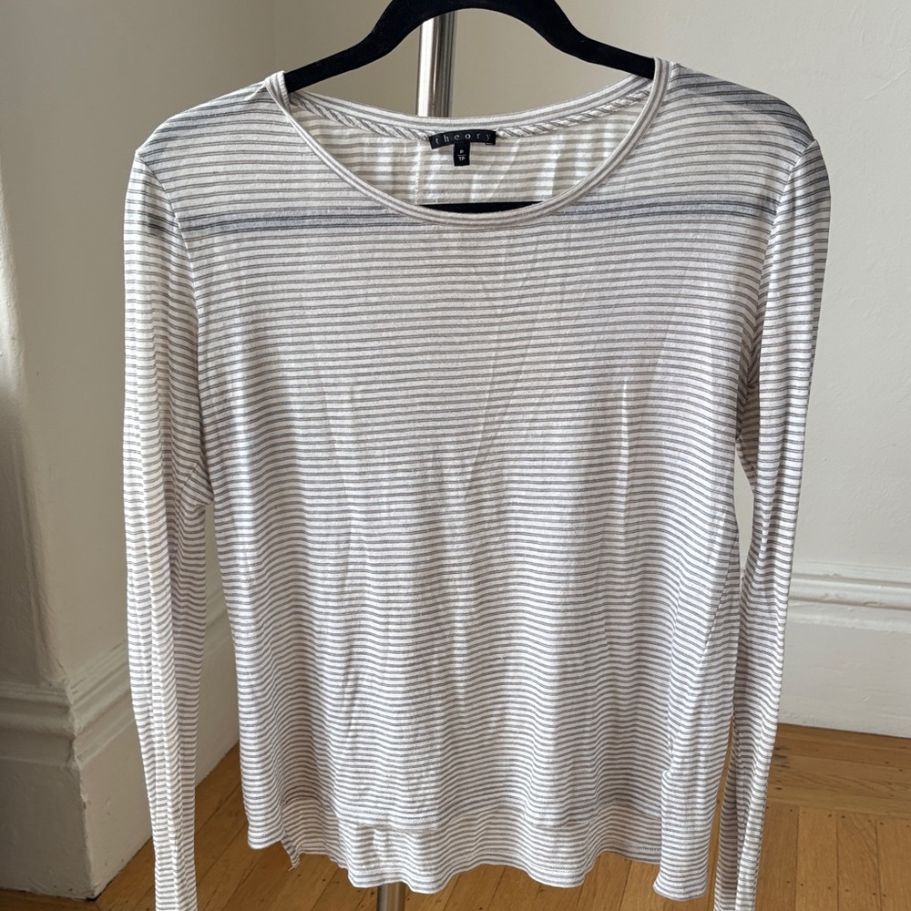 Theory Striped Long Sleeve Top